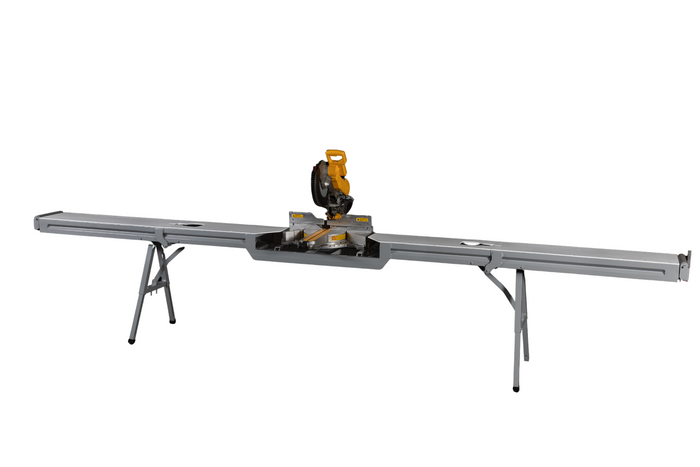 MiterTop Pro extended with a miter saw mounted